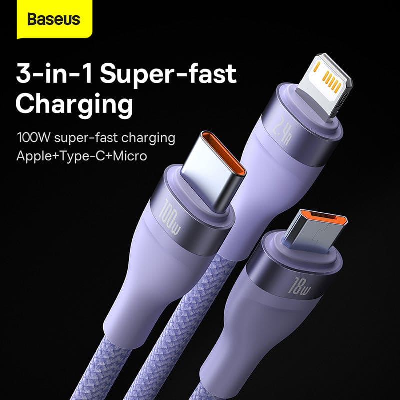 3 USB Powerful Cable | Baseus Flash Series | Gadget Store