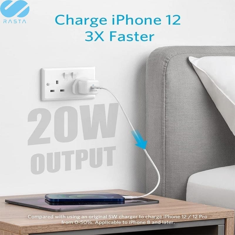 Gadget Store - انكر- بلك تايب سي باوربورت 3 -20 واط- أبيض