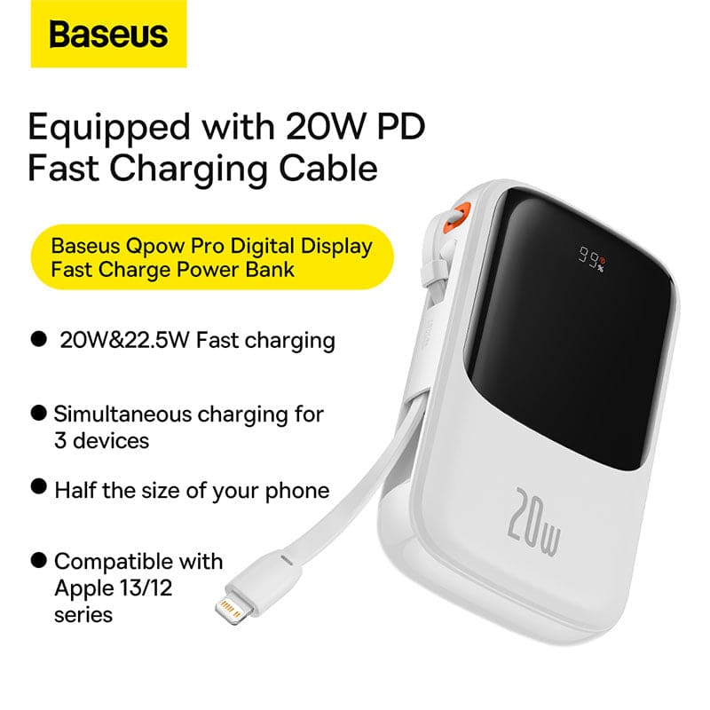 Gadget Store - BASEUS Qpow Pro Fast Charge Power Bank with